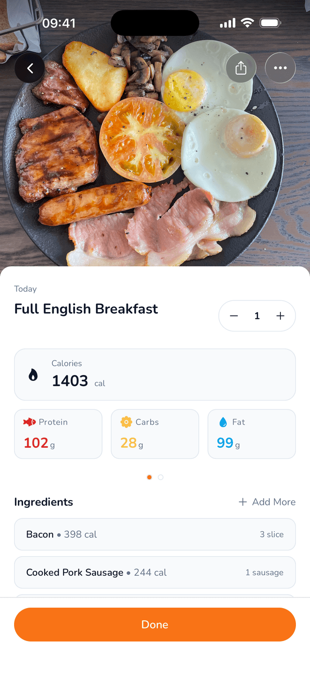Healthy Fit app daily progress screen